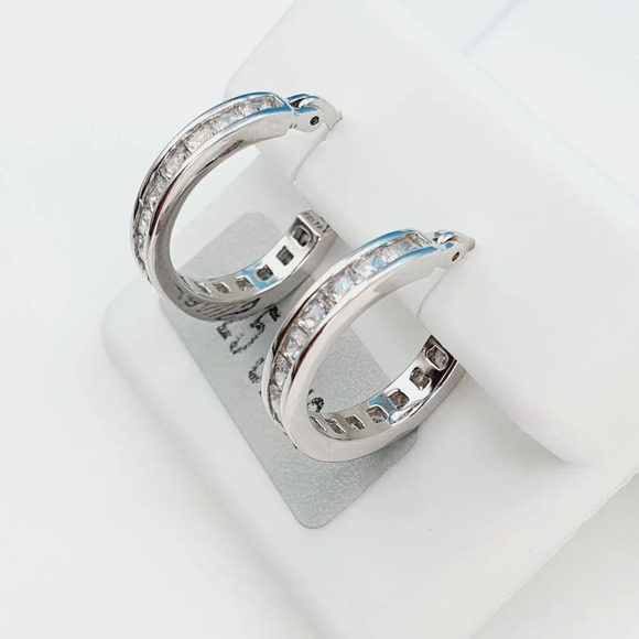 - "925 Sterling Silver Cubic Zirconia Earrings, U19254895 - Picture 4 of 11